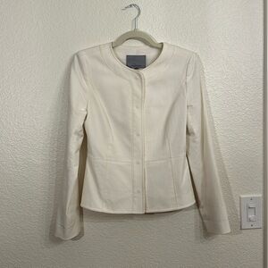 Classiques Entier Cream Collarless Tailored Jacket